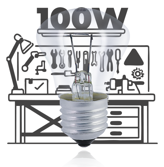 Лампа накаливания тип МО 100W